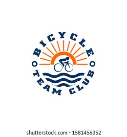 Bicycle logo template vector. Vintage monogram bicycle logo concept