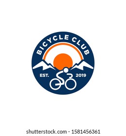 Bicycle logo template vector. Vintage monogram bicycle logo concept
