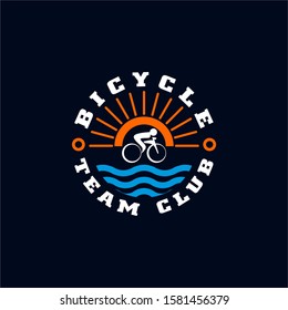 Bicycle logo template vector. Vintage monogram bicycle logo concept