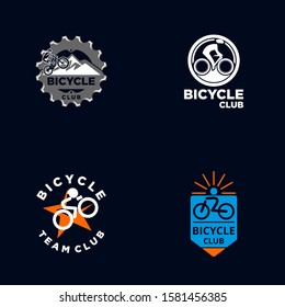 Bicycle logo template vector. Vintage monogram bicycle logo concept