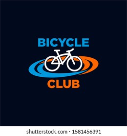 Bicycle logo template vector. Vintage monogram bicycle logo concept