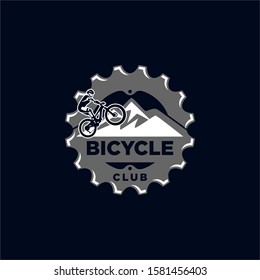 Bicycle logo template vector. Vintage monogram bicycle logo concept