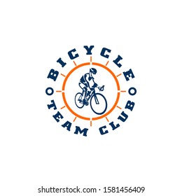 Bicycle logo template vector. Vintage monogram bicycle logo concept