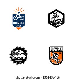 Bicycle logo template vector. Vintage monogram bicycle logo concept