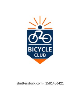 Bicycle logo template vector. Vintage monogram bicycle logo concept
