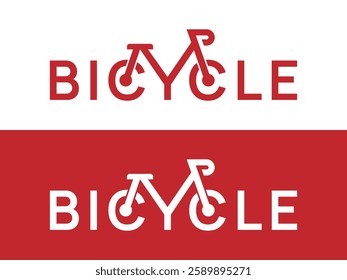 Bicycle logo, Bicycle text logo design template, Bicycle merged with letter cycle. Vector illustration, Bicycle merge with letter C C