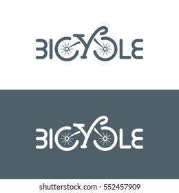 Design tipográfico do logotipo da bicicleta. Ícone isolado. Ilustração vetorial.