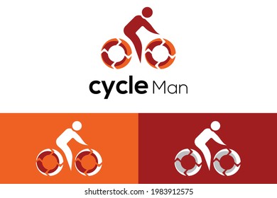 bicycle logo vector, Abstract logo template design, cycle man logo