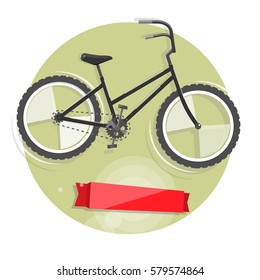 Bicycle for logo. Vector bright illustration of Bike. Cycling concept. Trendy style for graphic design, Web site, social media, user interface, mobile app.