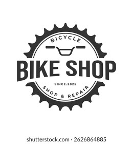 logotipo de bicicleta vetor ilustração emblema design, logotipo de reparação de loja de bicicletas