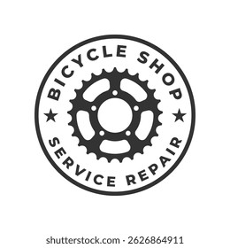 bicycle logo vector illustration badge design, bicycle shop repair logo