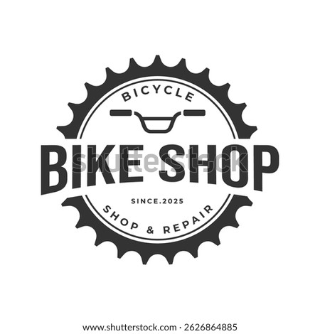 bicycle logo vector illustration badge design, bicycle shop repair logo