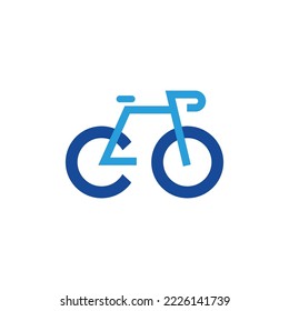 bicycle logo, bicycle wheels form the initials CO logo