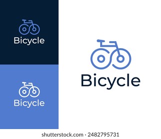 Bicycle logo.Bike outline icon logo design illustration. Bicycle logo design inspiration.