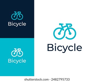 Bicycle logo.Bike outline icon logo design illustration. Bicycle logo design inspiration.