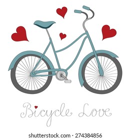 Bicycle love vector illustration