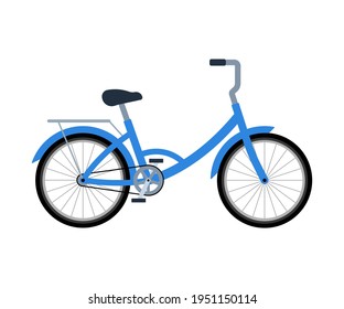 Bicycle with luggage rack. Transport for delivery. Eco-friendly bike. Vector illustration in flat style on white isolated background.