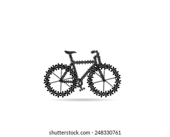 Bicycle Made Of Black Flowers