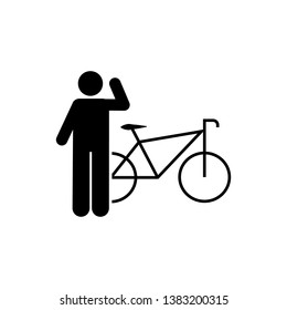 Bicycle, man icon. Element of man with random object icon. Premium quality graphic design icon. Signs and symbols collection icon for websites, web design
