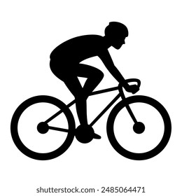 Bicycle man sport silhouette. Vector Image