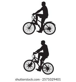 A bicycle man vector typically refers to a digital illustration or graphic representation of a man riding a bicycle, created in vector format.