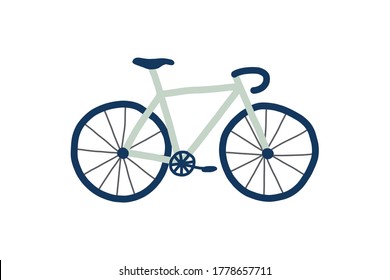 Bicycle in manual graphics. Retro bike. Vector illustration.