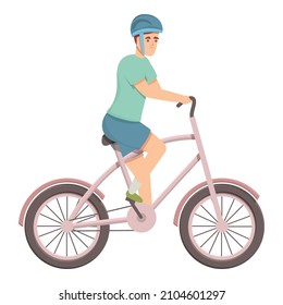 Bicycle marathon runner icon cartoon vector. Bike race. Sport cyclist