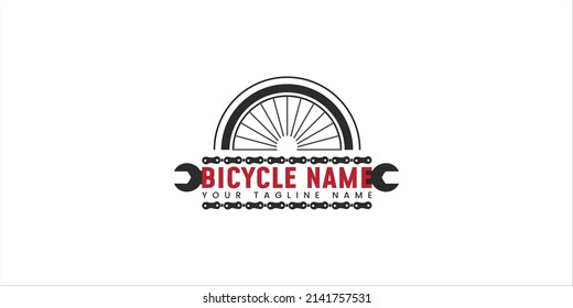 Bicycle Mechanic Logo Design Template Company Stock Vector (royalty 