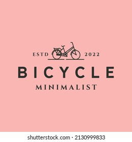 bicycle minimalist line art logo vector symbol illustration design