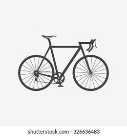 Bicycle Monochrome Icon. Race Bike Vector Illustration.