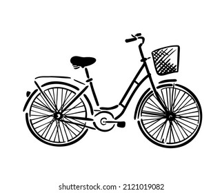 A bicycle is a monochrome simple object. Vector illustration