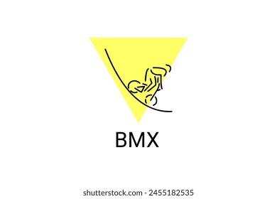 Bicycle motocross or BMX sport vector line icon. sport pictogram, vector illustration.