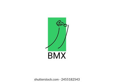 Bicycle motocross or BMX sport vector line icon. sport pictogram, vector illustration.