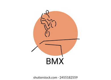 Bicycle motocross or BMX sport vector line icon. sport pictogram, vector illustration.