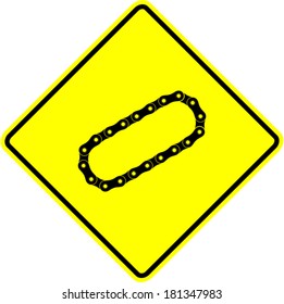 bicycle or motorcycle roller chain sign
