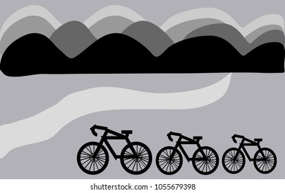 Bicycle with mountain