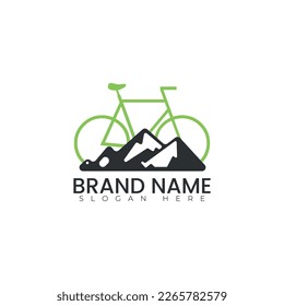 Bicycle with mountain logo vector illustration design 