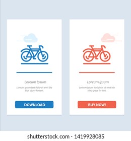 Bicycle, Movement, Sport  Blue and Red Download and Buy Now web Widget Card Template