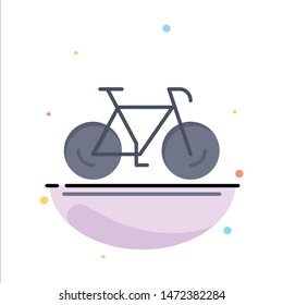 Bicycle, Movement, Walk, Sport Abstract Flat Color Icon Template