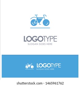 Bicycle, Movement, Walk, Sport Blue Logo vector. Vector Icon Template background