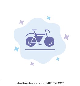 Bicycle, Movement, Walk, Sport Blue Icon on Abstract Cloud Background. Vector Icon Template background