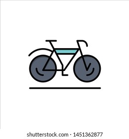 Bicycle, Movement, Walk, Sport  Flat Color Icon. Vector icon banner Template