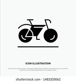 Bicycle, Movement, Walk, Sport Solid Black Glyph Icon