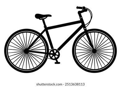 Bicycle nature silhouette vector. This is an editable and printable vector eps file.
