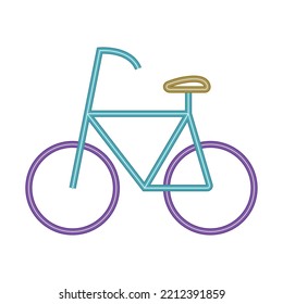 bicycle neon transport icon isolated
