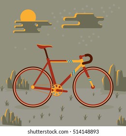bicycle with night background