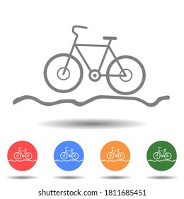 Bicycle for the off-road icon vector logo isolated on background