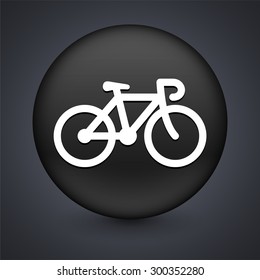 Bicycle on Black Round Button