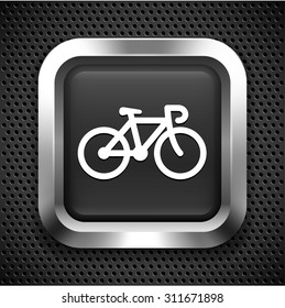 Bicycle on Black Square Button