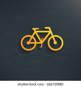 Bicycle on blackboard background,clean vector